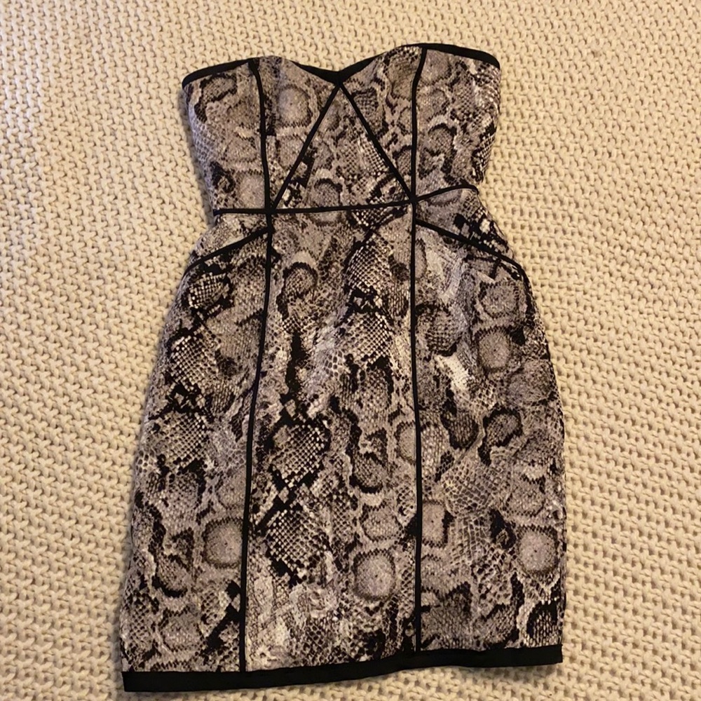 BCBG MazAzria Shana snakeskin dress in size 4